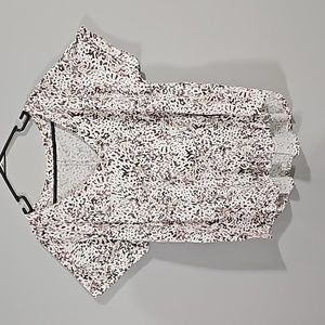 Maurices Animal Print V-Neck Tee Cuffed Sleeves 1X